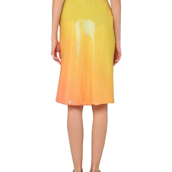 Patrizia Pepe Vibrant Yellow and Orange Sequined Skirt 38 - Picture 3 of 5